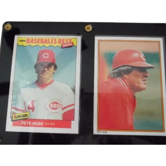 Pete Rose Baseball Card Plaque Fleer 1980's Topps Lot of 9 Sealed Plastic T7 - Picture 3 of 12